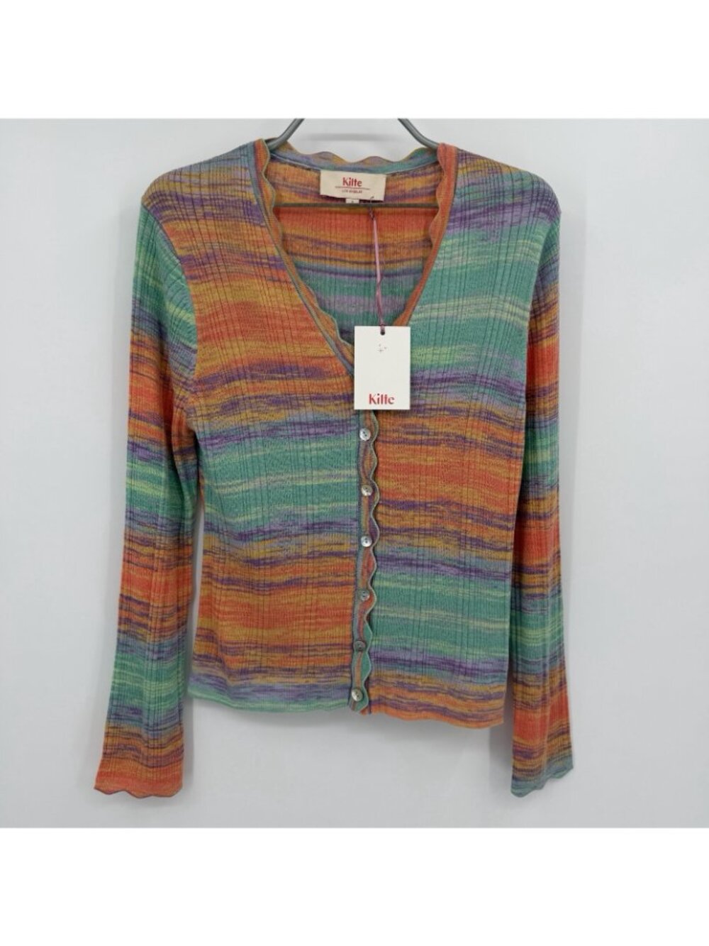 Kilte Collection Eloise Sunset Stripe Button Front Cardigan Sweater 3 L/XL
